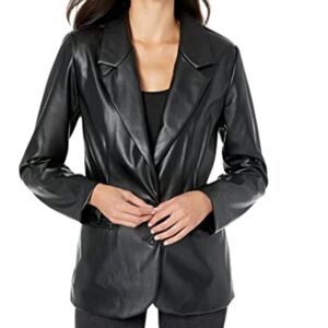 BCBG faux leather boyfriend blazer